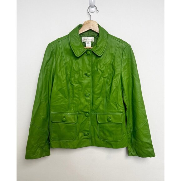 Susan Bristol Jackets & Blazers - Susan Bristol Vintage Genuine Green Soft Leather  Blazer Jacket Sz 10